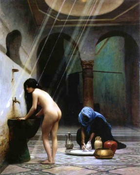  Bath Tableaux - Bain marocain Arabe Jean Léon Gérôme